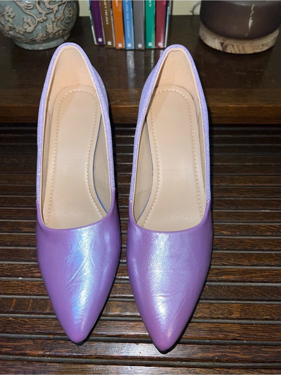 Shoes - Purple Women's Pointed-Toe Flats - Stylish Everyday Pumps